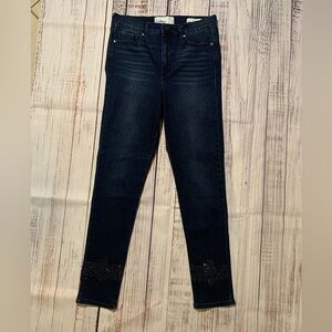 Sam Edelman high rise skinny jeans. Jeweled at ankle. Size 29.